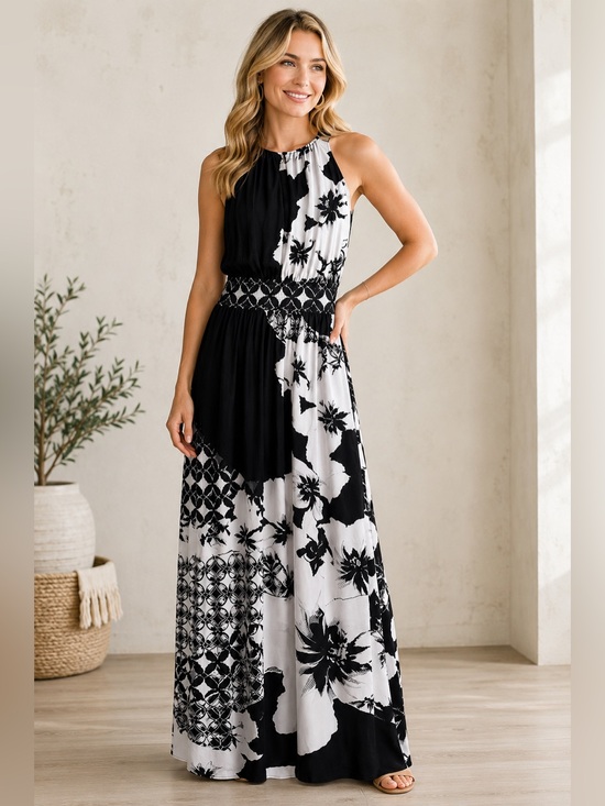 White House Black Market Dresses & Skirts - White House Black Market Sleeveless Maxi Dress Women’s XS Ruched Floral
